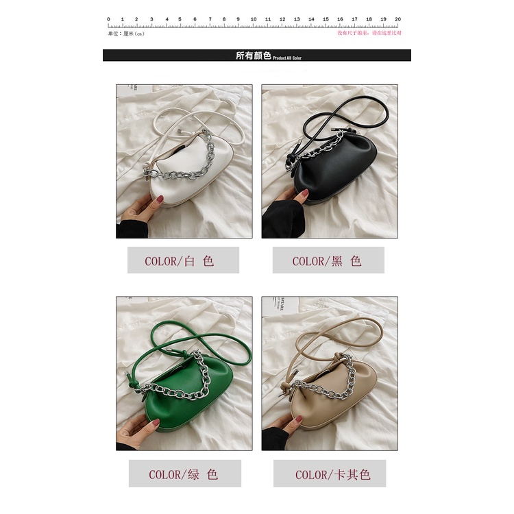 Túi Đeo JASMIN NOIR Chéo Da PU Phối Dây Xích Phong Cách Boho Thời Trang Cho Nữ