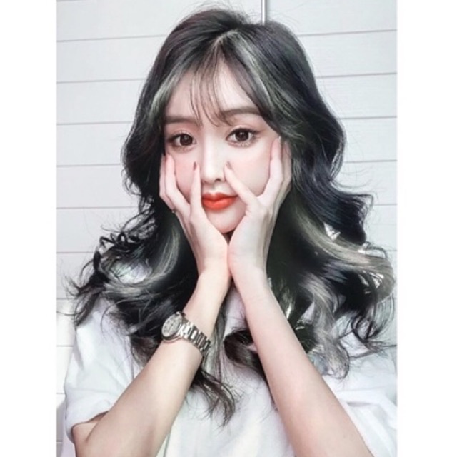 Kẹp high light tóc giả xoăn nhuộm Ombre nhiều màu Hàn Quốc