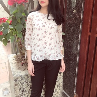 Áo peplum hoa