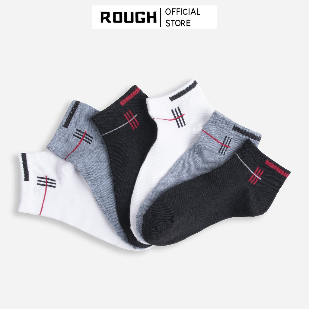COMBO 5 Đôi Tất Trơn Unisex Nam Nữ Cổ Ngắn ROUGH Màu Vintage Hàn Quốc 10 màu
