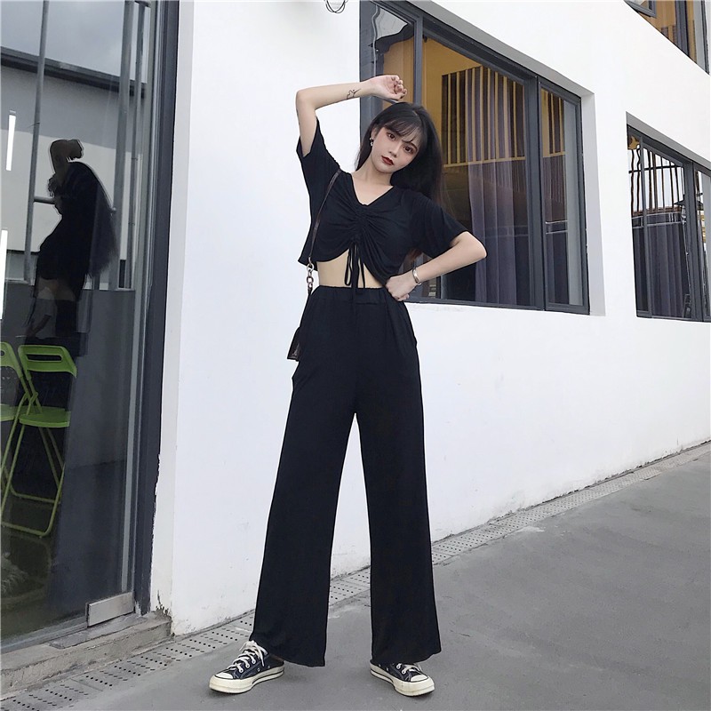 [Mã WASTMAY giảm 15% tối đa 30K đơn 150K] bộ áo croptop rút ngực bigsize