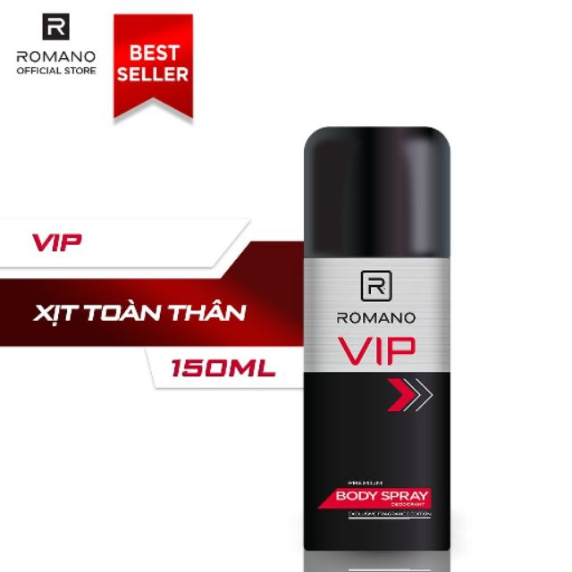 Xịt toàn thân romano vip chai 150ml - tặng kèm 4 bóp nhỏ xinh như hình