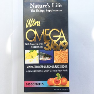 Viên uống dầu cá Omega 369 Coenzym Q10 lọ 100 viên