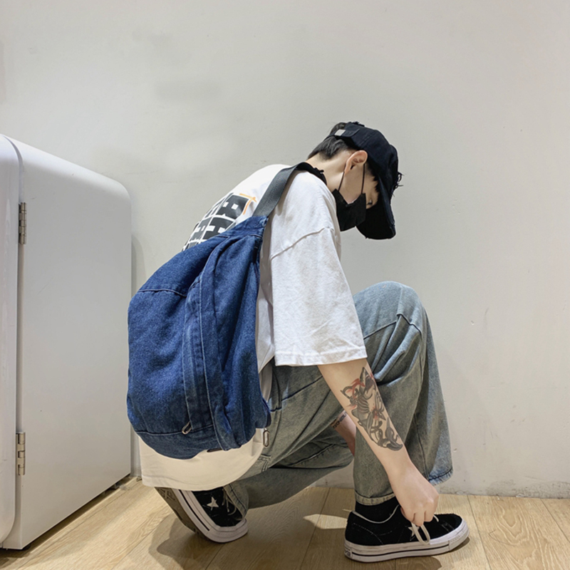 Túi vải jeans đeo chéo nhiều ngăn nam nữ LAJEEN6247 by Ecobabo