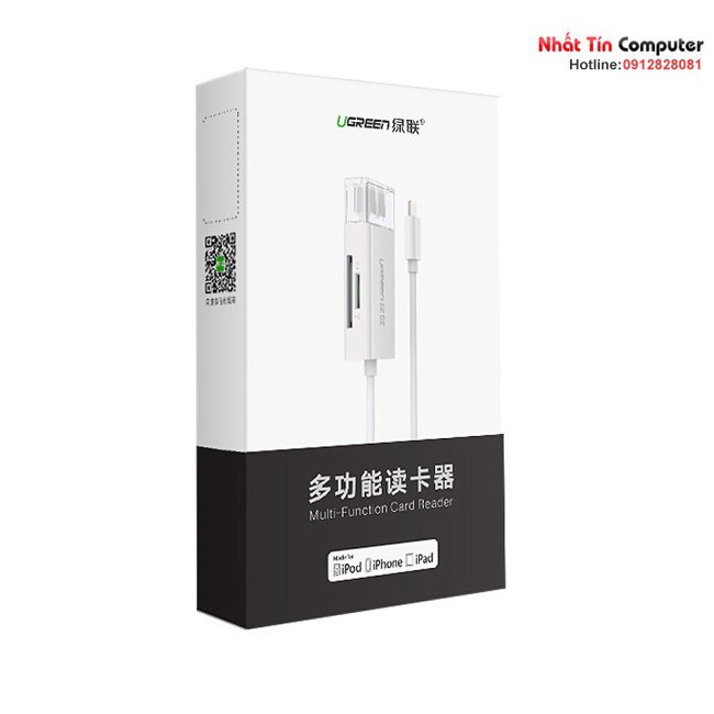 Đầu đọc thẻ nhớ iPhone / iPad / iPod chuẩn MFi chính hãng Ugreen 30612