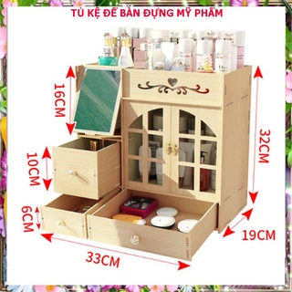 Kệ mỹ phẩm kệ trang trí tiết kiệm không gian kệ để bàn trang điểm có gương kệ đựng đồ mỹ phẩm