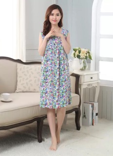 Đầm bầu lanh dáng suông mát (dưới 80kg)