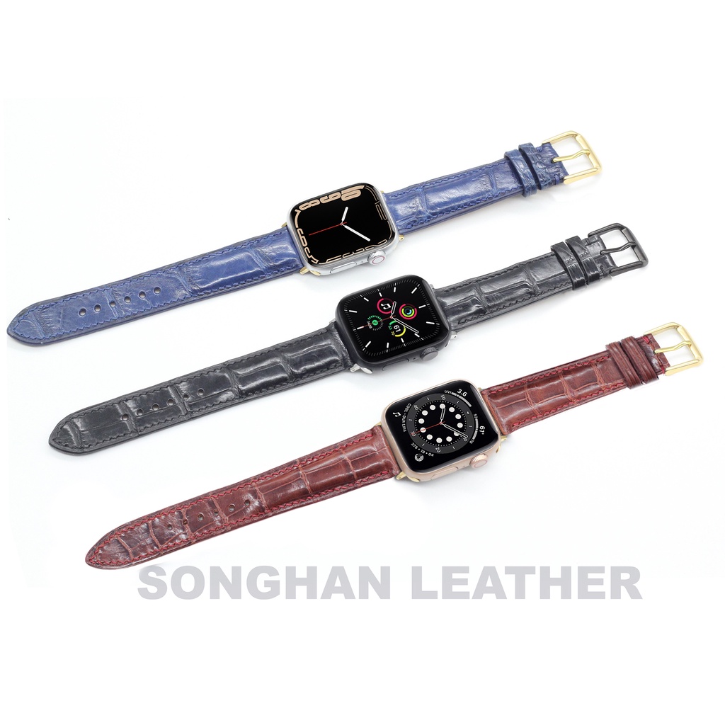Dây Đeo Thay Thế Apple Watch Songhan Leather AW03.Dây Da Đồng Hồ Cá Sấu Nhiều Màu Dành Cho Apple Watch.BH 6 Tháng
