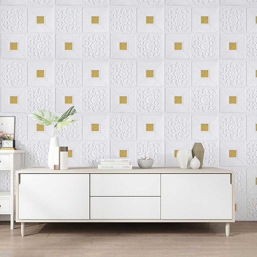 Giấy Dán Tường Bằng Xốp Niken Chống Thấm Nước Kích Thước 35x35cm Trang Trí Nhà Cửa