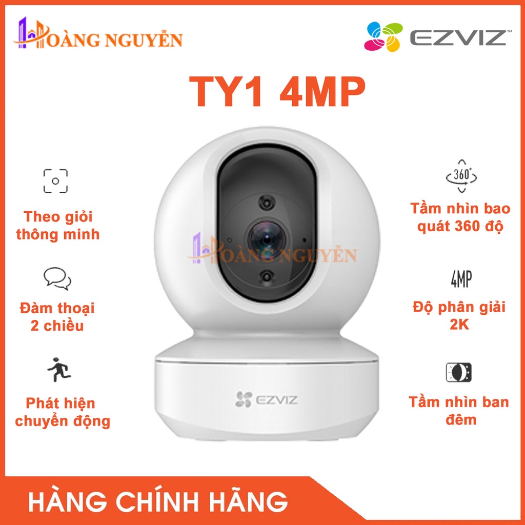 [NHÀ PHÂN PHỐI]  Camera IP Wifi EZviz TY1 4MP - độ phân giải 2K hình ảnh siêu nét