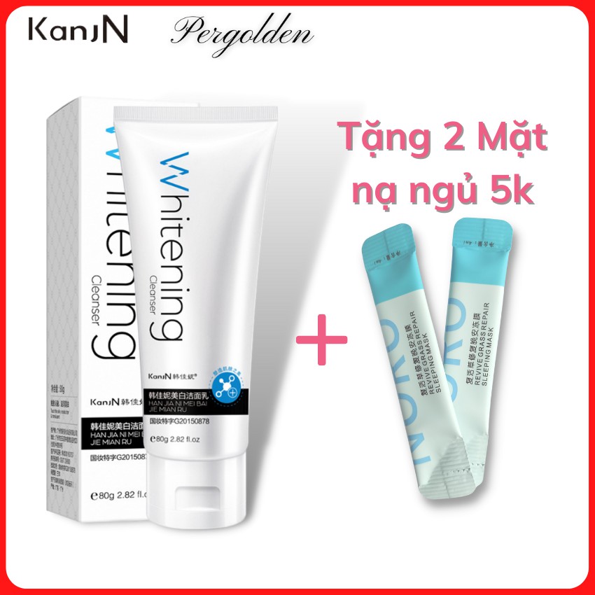 Sữa Rửa Mặt Trắng Da KanJN 80g Dưỡng Ẩm Sạch Sâu pH5.5 Ngăn Ngừa Mụn Nhẹ Nhàng cho da Pergolden KA043