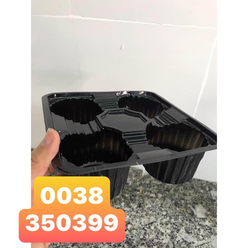 Khay nhựa đựng 4 ly trà sữa  - Khay đựng ly dùng 1 lần - 100 cái
