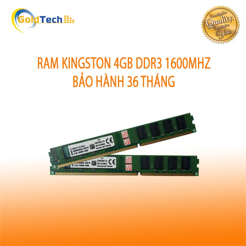 Ram PC Kingston  4GB DDR3 1600MHz bảo hành 36 tháng