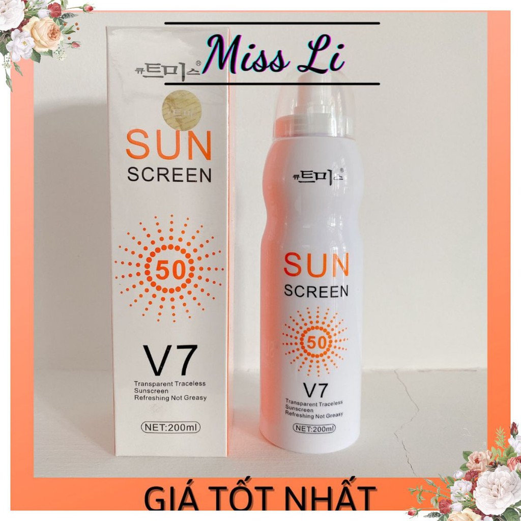 🔰 [GIÁ TỐT] 🔰 Kem Chống Nắng V7 SUN SCREEN SPF50 200ml