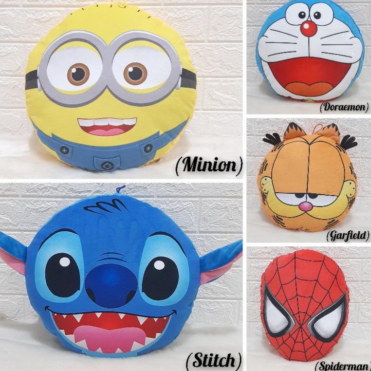 Gối Tròn Hình Minion Garfield Spiderman S9D Vui Nhộn