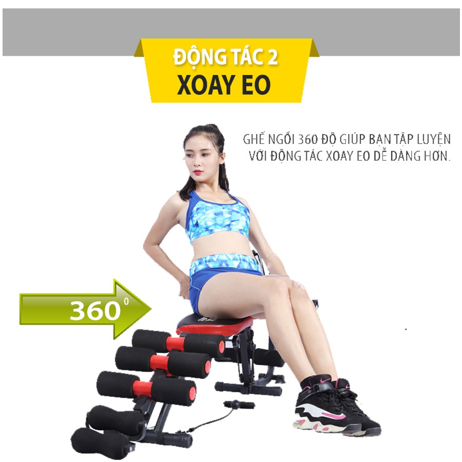 Máy Tập Cơ Bụng Đa Năng Six Pack Care Đạp Xe 2021 Đại Nam Sport + Tặng Máy Massage Xung Điện