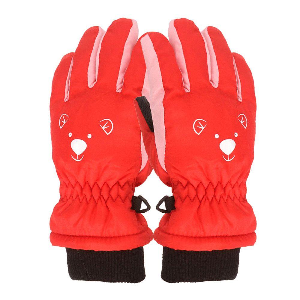 Găng Tay Trượt Tuyết Dày Dặn Ấm Áp Chống Trượt Không Thấm Nước In Hoạt Hình Dễ Thương Cho Bé Từ 2 -