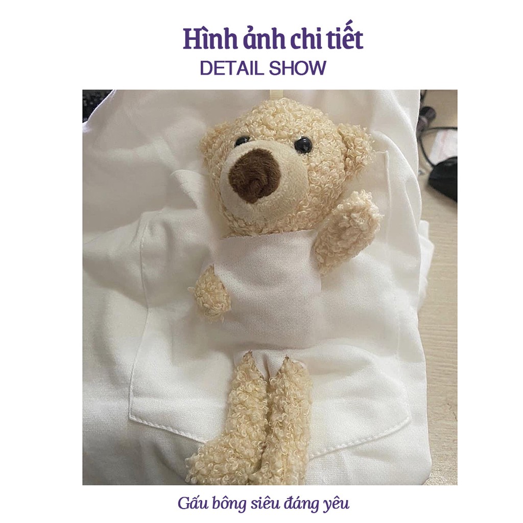 Áo sweater kèm gấu bông ❤️ Áo Thun Dài Tay Kèm Gấu Siêu Đáng Yêu