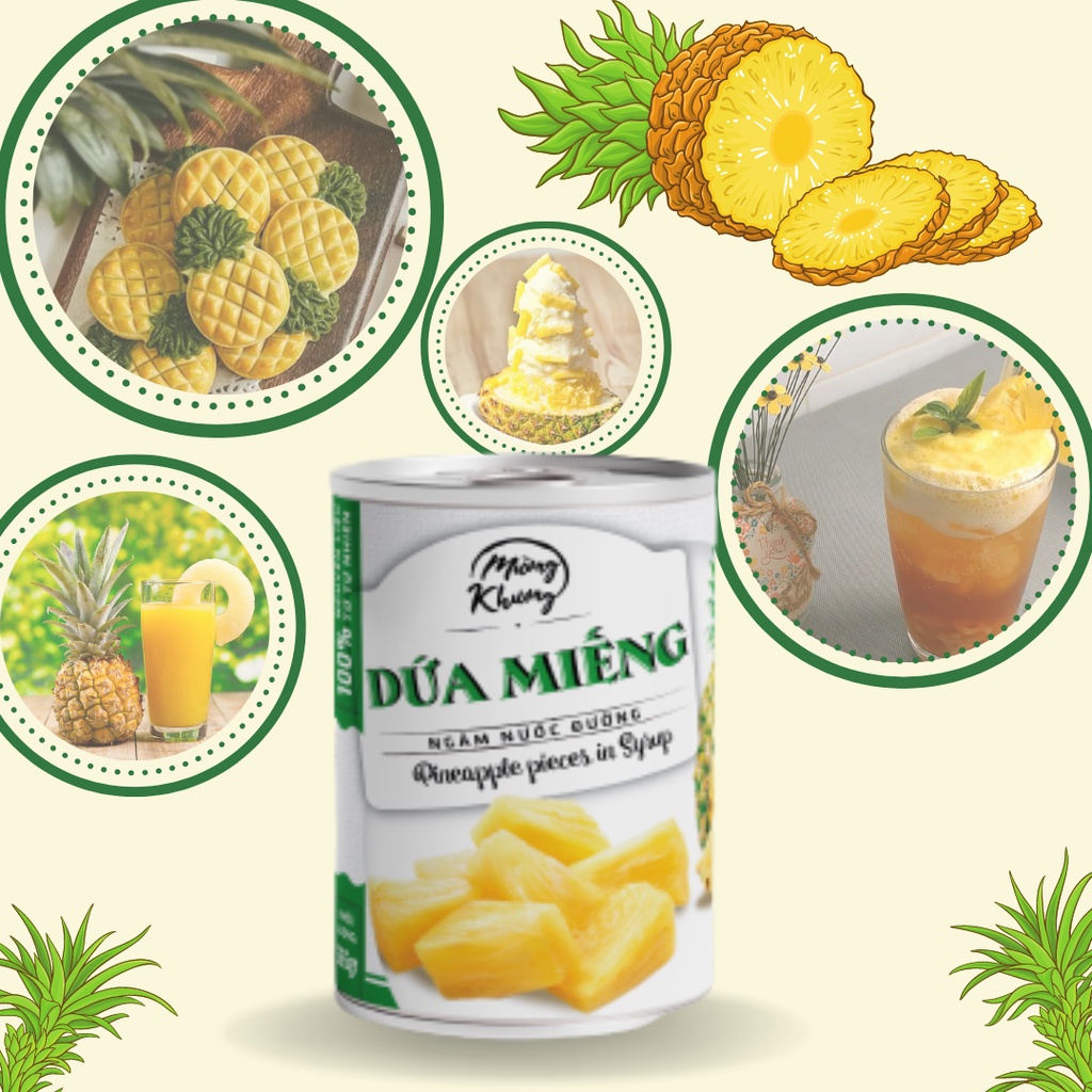 Dứa ngâm nước đường Cát Long 565gr