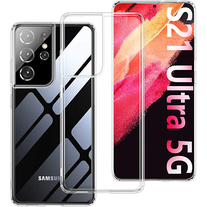 Samsung High Transparent  TPU+PC Phone Case / Compatible With Samsung Galaxy S21 S21Plus S21Ultra