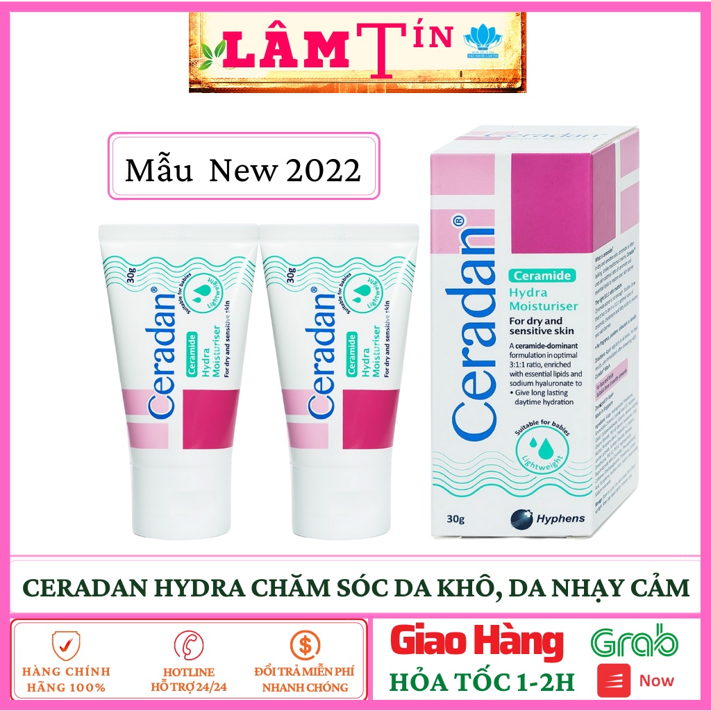 Ceradan Hydra Moisturiser kem dưỡng ẩm cao cấp, hỗ trợ viêm da cơ địa cho mọi lứa tuổi tub 30g, 80g ( hàng chính hãng )