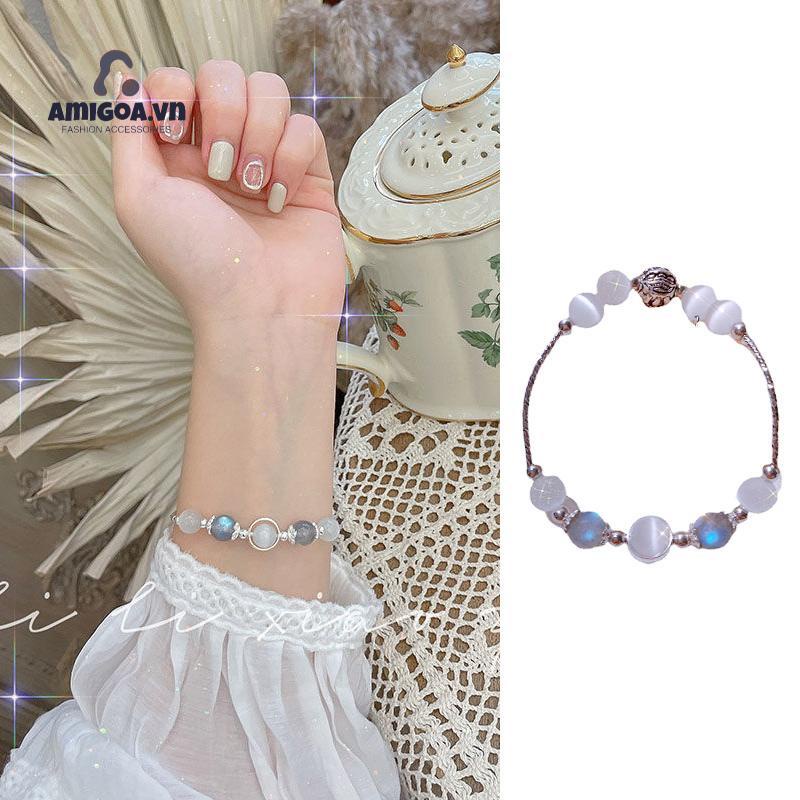 ✨✨Vòng Tay Đá Mặt Trăng Pha Lê Cho Cặp Đôi / Bạn Thân Phong Cách Pixiu Cổ Điển