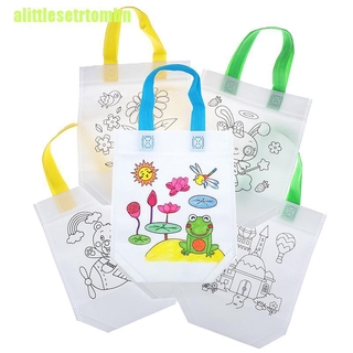 Túi xách vẽ màu không dệt in hình Graffiti cho bé tập tô