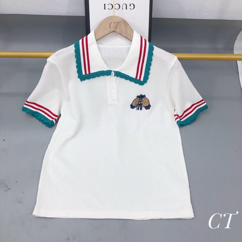 ÁO LEN CỔ ĐỨC VIỀN XANH LOẠI ĐẸP MS15277