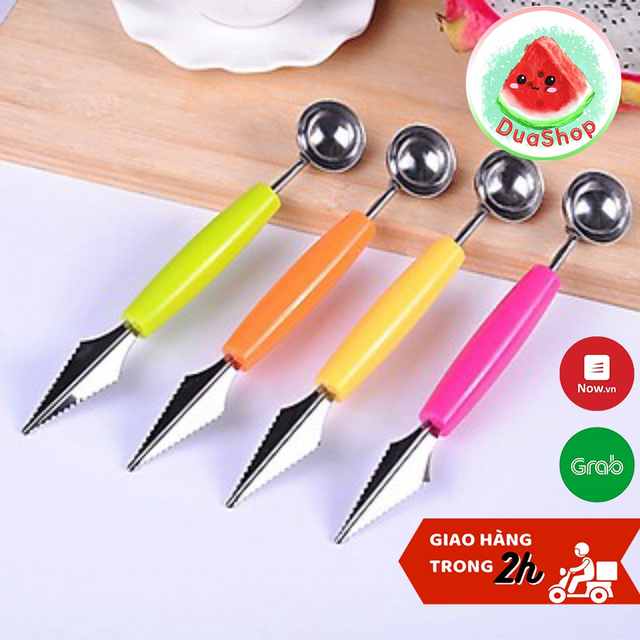 Dao tỉa hoa quả nhiều mầu - Dao tỉa hoa quả 2 đầu inox cực bền   🍉Duashop🍉