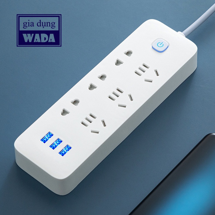 Ổ điện đa năng có cổng USB - Ổ cắm điện chống giật - dây 2m8 chịu tải 2500W an toàn TM01