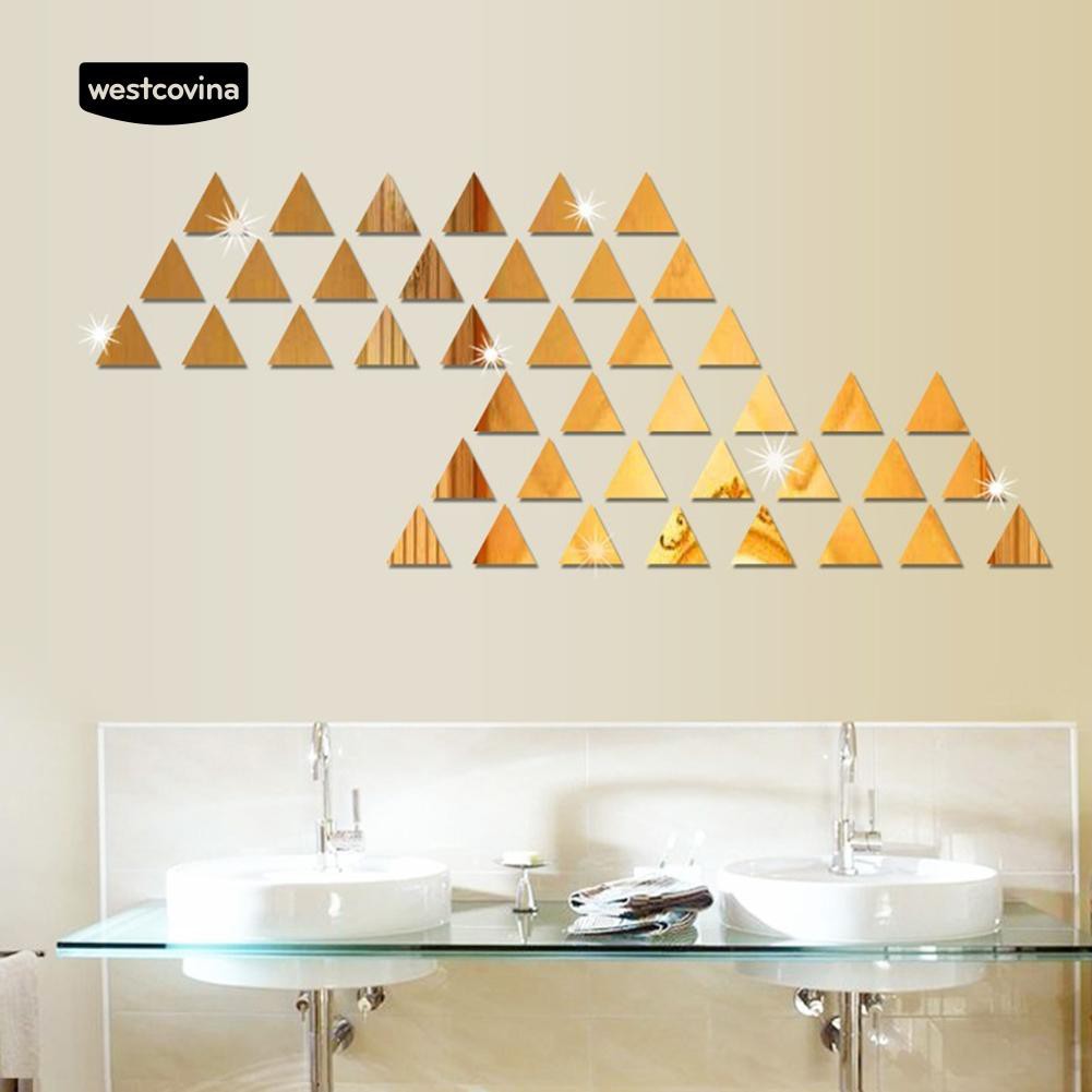 Đề can gương dán tường hình tam giác