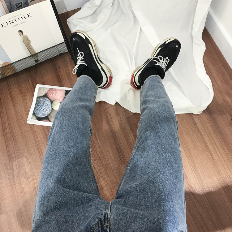 Quần Baggy jean nam - gấu quần tua rua