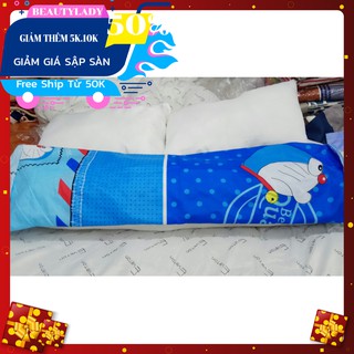 Vỏ gối ôm cotton poly loại to mẫu doremon tem thư