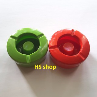 Combo 02 Gạt tàn thuốc lá nhựa chịu nhiệt (Mầu đỏ + Xanh), đóng mở nắp bằng ren xoay, giá bình dân - NPP HS shop