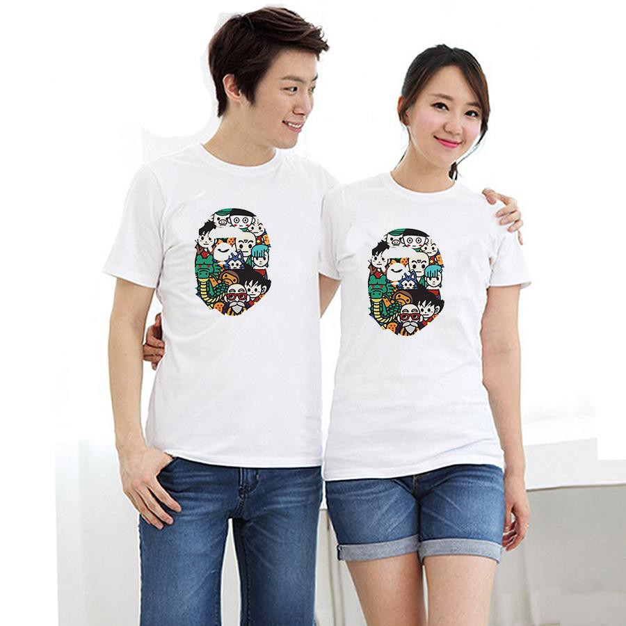 Áo thun cặp đôi in hình truyện tranh Songoku anime Nhật Bản form rộng phong cách hàn quốc