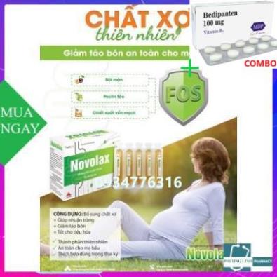 Combo Bedipanten 100mg +  NOVOLAX HỘP 10 ỐNG BỔ SUNG CHẤT XƠ