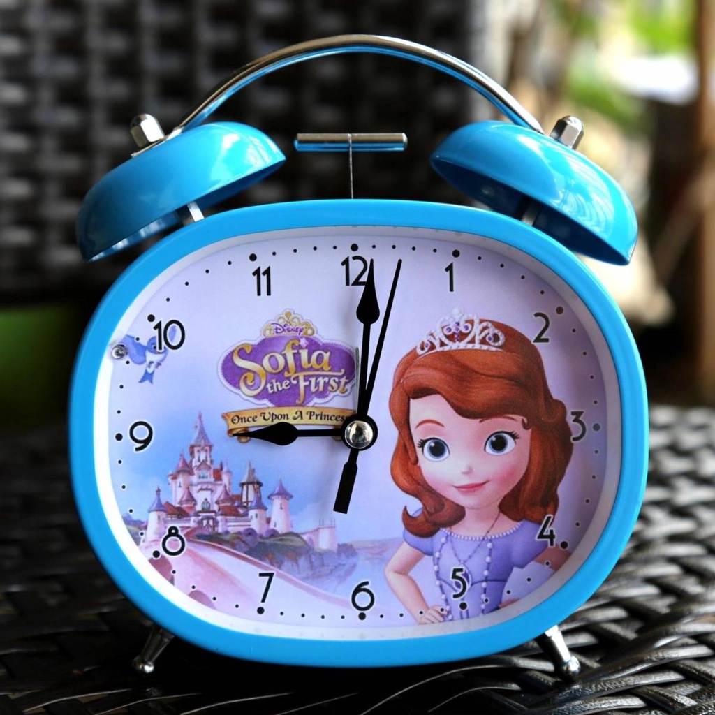 Đồng Hồ Báo Thức Trẻ Em Hoạt Hình。 Đồng Hồ Báo Thức Bằng Kim Loại Thiết Kế Sáng Tạo Phong Cách Công Chúa Dành Cho Bé