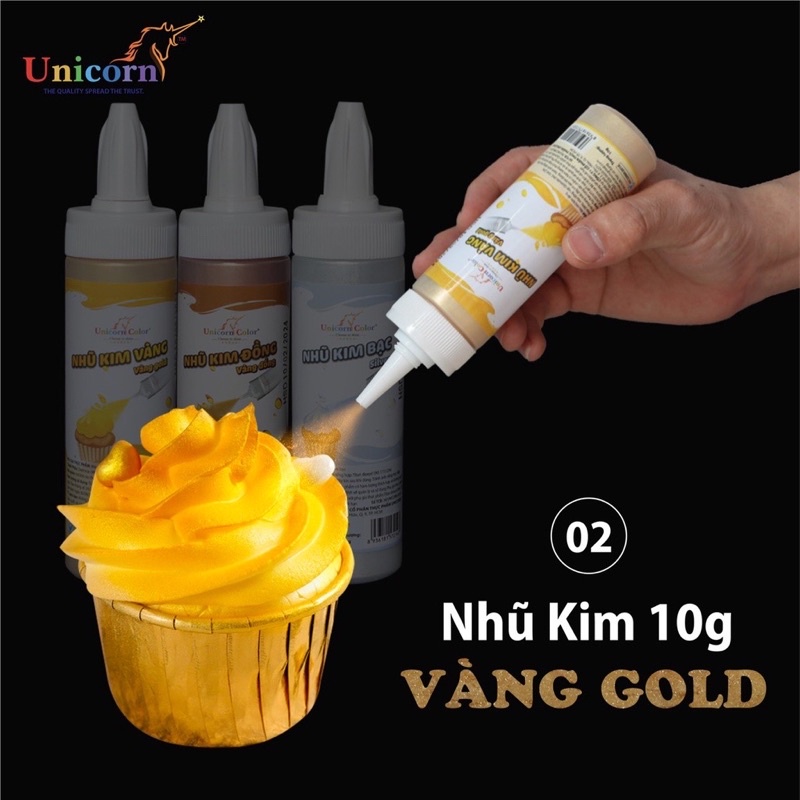 Bột phun Nhũ Kim Vàng Gold Unicor