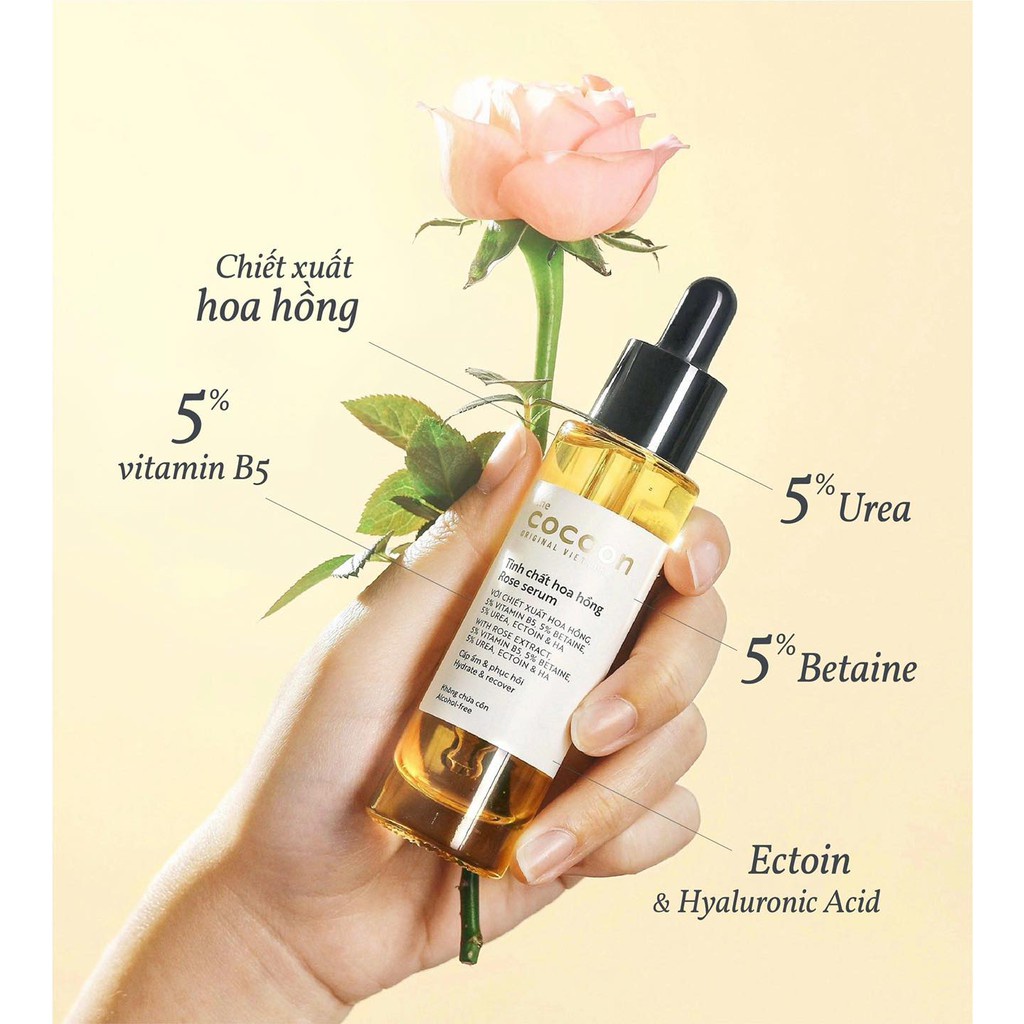 Tinh chất serum Cocoon giúp giảm mụn, làm sáng da , mờ thâm và cấp nước 70ml ( bí đao / nghệ / hoa hồng )