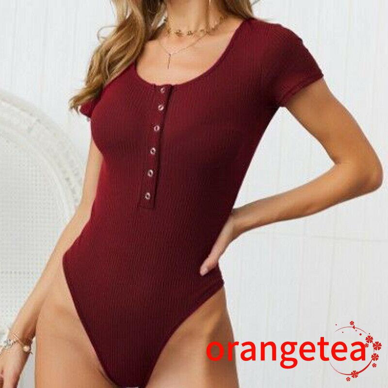 Jumpsuit Dệt Kim Tay Ngắn Màu Sắc Thanh Lịch Cho Phái Nữ | BigBuy360 - bigbuy360.vn