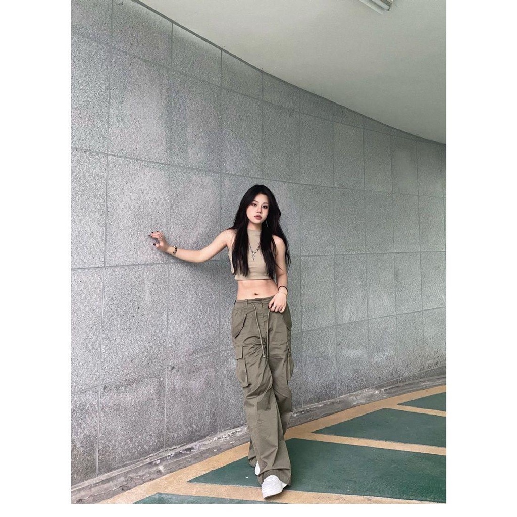 Quần Yếm Ống Rộng Lưng Cao Thời Trang Mùa Hè 2022 Cho Cặp Đôi