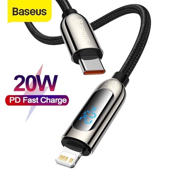 Cáp sạc nhanh Baseus 20W CATLSK TypeC-IP, dây sạc nhanh 20W 3A có đèn LED báo trạng thái sạc rất đẹp