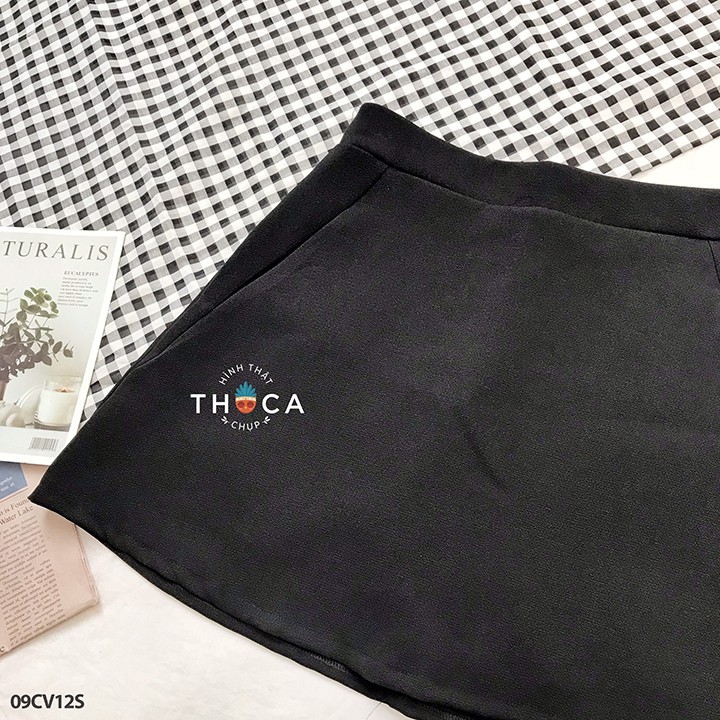 Chân váy chữ A túi xéo công sở đen trơn THOCA HOUSE thanh lịch, dễ phối đồ phù hợp đi học, đi làm, đi chơi | BigBuy360 - bigbuy360.vn