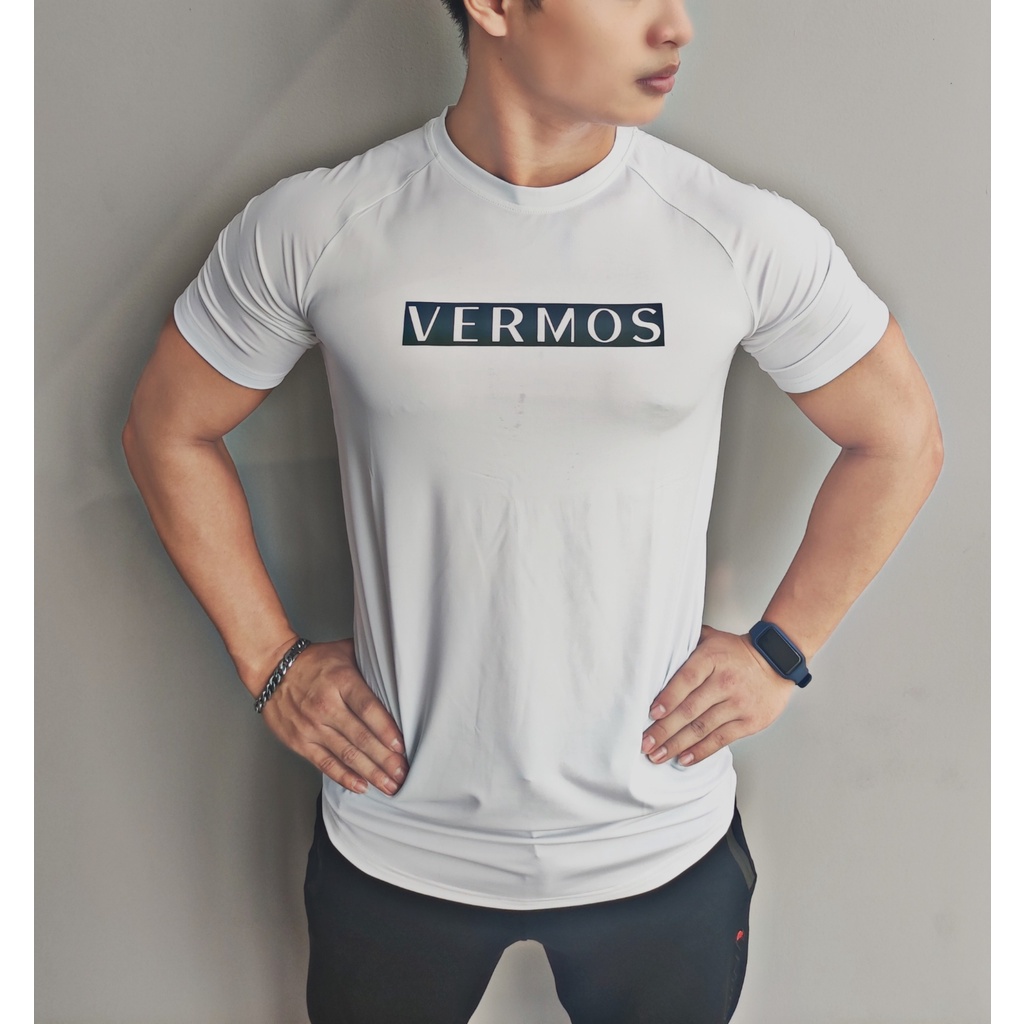 Áo Thun Thể Thao,Áo Tập Gym Nam VERMOS V3 Trắng