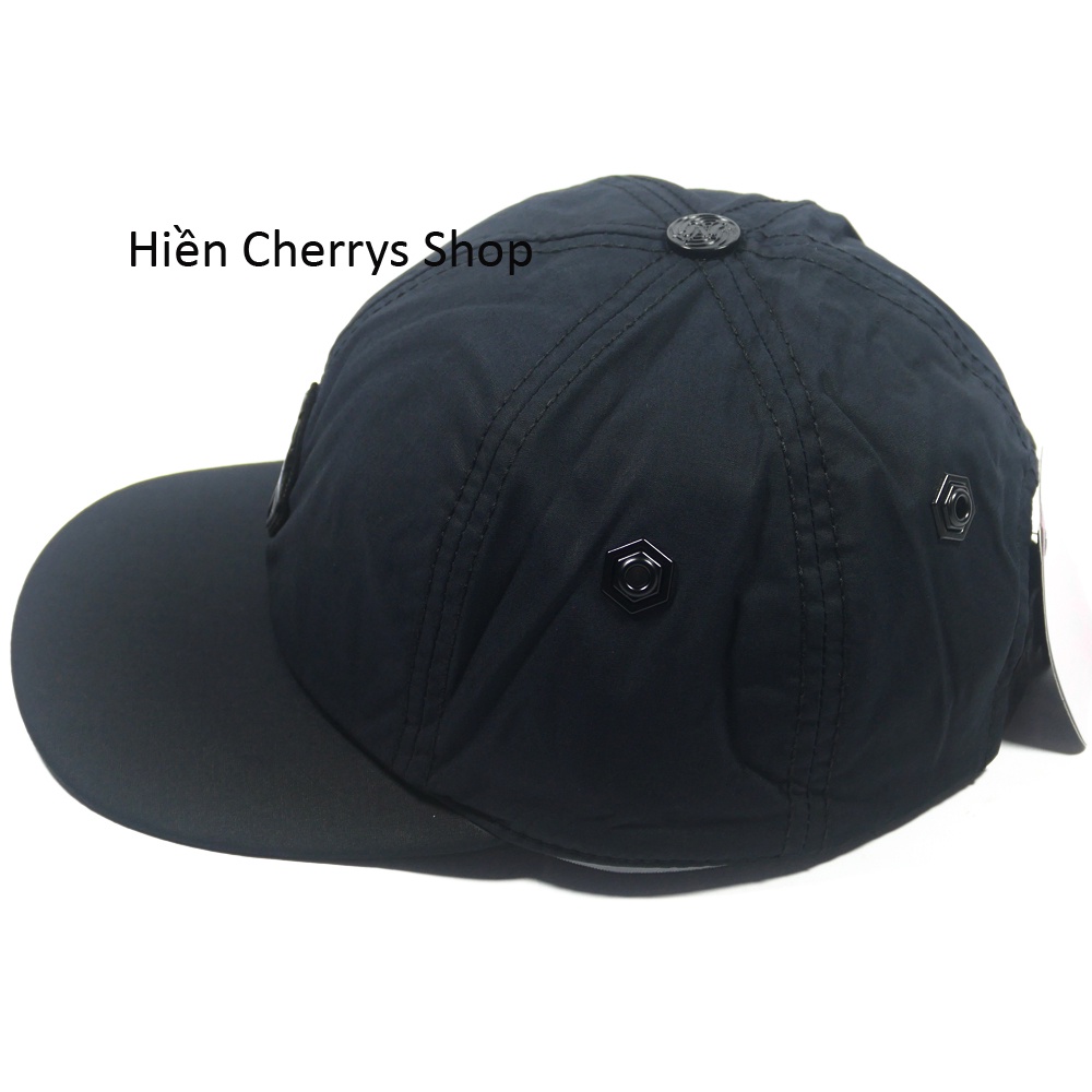 [ Hình thật ]Nón kết cao cấp  - Chất liệu vải kaki kết hợp với mặt da tròn họa tiết &amp; chữ Z cùng với sò kiểu nổi bật.