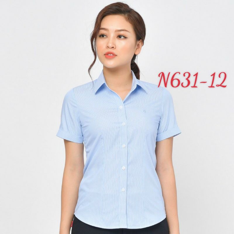 Áo Thái Hòa caro nhuyễn màu xanh biển nhã nhặn 631-12-01