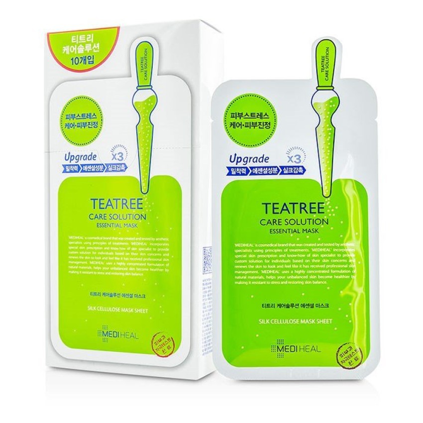 Hộp 10 Mặt Nạ Tinh Chất Tràm Trà Ngăn Ngừa Mụn Mediheal Care Solution Essential Mask Ex 24ml x [10 - TEATREE]