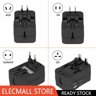 Universal Travel Adapter International Power Outlet Plug 2 USB