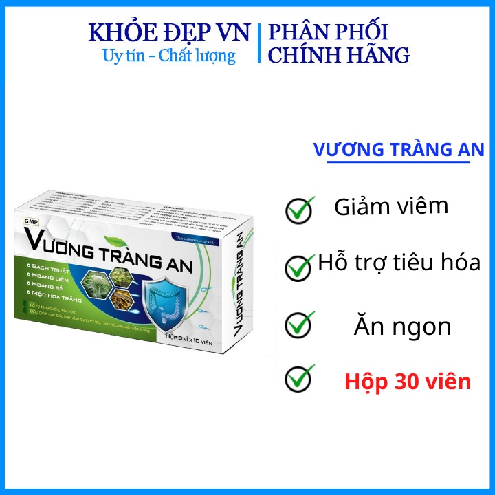 Viên Vương tràng an hỗ trợ giảmviêm đại tràng, hội chứng ruột kích thích , giúp tiêu hóa khỏe ăn ngon miệng – Hộp 30 viê