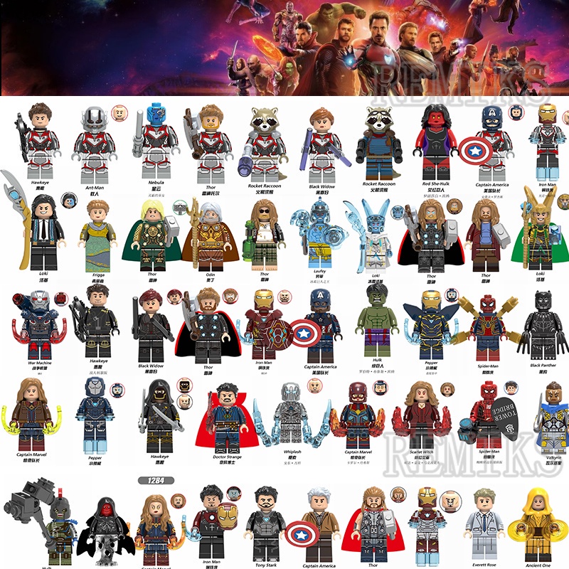 Mô hình lego nhân vật siêu anh hùng trong phim Avengers